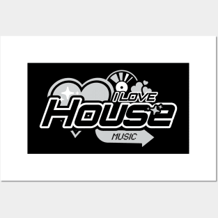 HOUSE  - I LOVE HOUSE Y2K (Grey) Posters and Art